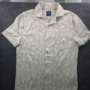 Steel & Jelly Paisley Button Down SS Shirt Mens Small Jacquard Beachy